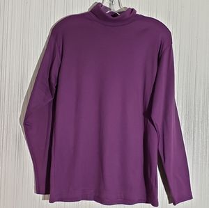Bobbie BROOKS Basic Knit Turtleneck, Maroon/Purple, Sz L